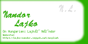 nandor lajko business card